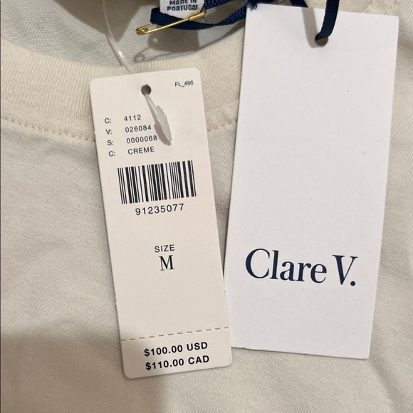 Clare V Cream T-Shirt - Picture 2 of 4